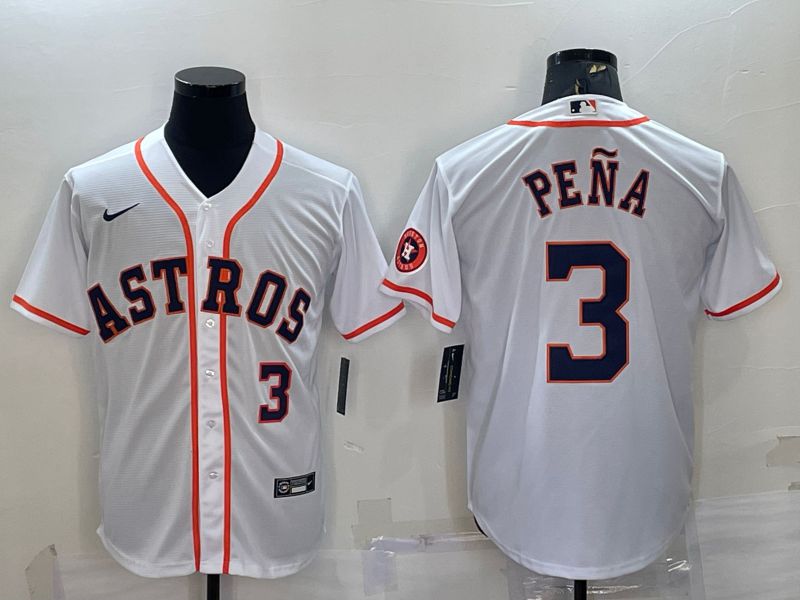 Men Houston Astros #3 Pena White Game Nike 2022 MLB Jersey->houston astros->MLB Jersey